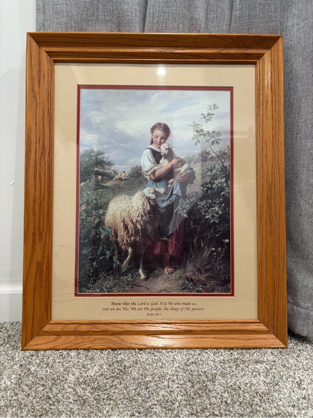 Vintage Print of “The Little Shepherdess” Artist Johann Baptist Hofner